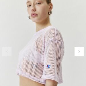 NWT Champion UO Exclusive Pink Mesh Crop Tee